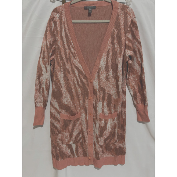 Lisa Rinna Button Down long Cardigan Pockets Womens Sz 1X Artsy Animal print - Picture 3 of 10